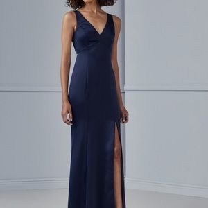 Champagne Fluid Satin Bridesmaid Dress Sz 14